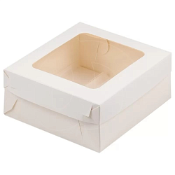 Коробка на 3 эклера с вкладышами 14 см*13 см*6 см белая