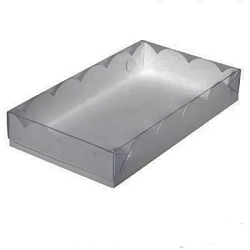 Коробка для пряников 22 см*15 см*3,5 см  белая с прозрачной крышкой